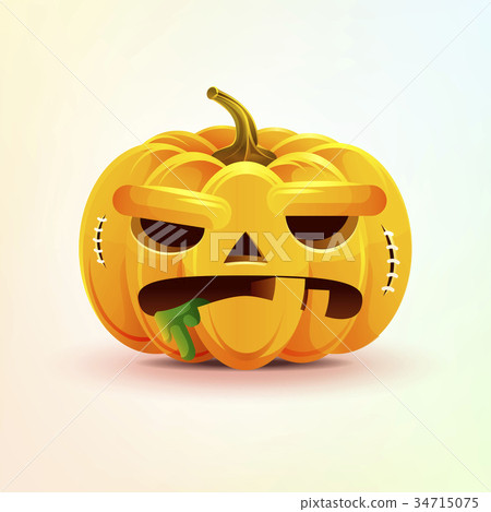 Jack-o-lantern, terrible facial expression autumn 34715075