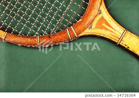 Detail of vintage racket Detail of vintage racket 34716304