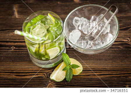 Mojito cocktail on dark background 34716351