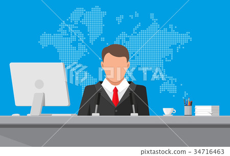 News announcer in the studio 34716463