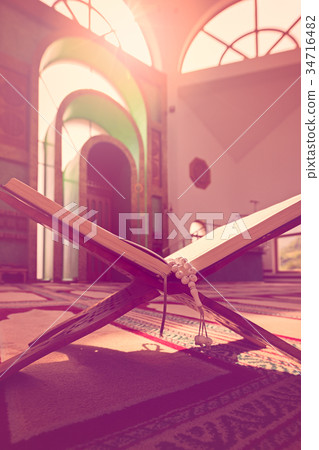Quran in the mosque - open for prayers 34716482