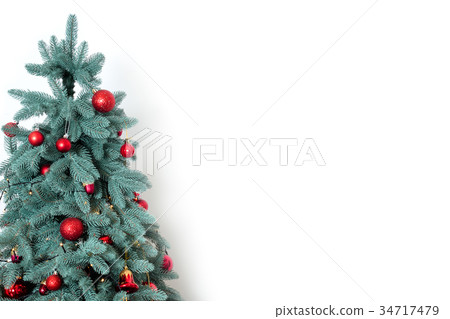 Decorated christmas tree on white background with Decorated christmas tree on white background with 34717479