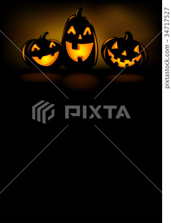 Halloween party invitation with scary pumpkins Halloween party invitation with scary pumpkins 34717527