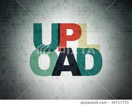 Web design concept: Upload on Digital Data Paper Web design concept: Upload on Digital Data Paper 34717755