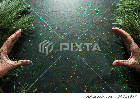 Backdrop for representing Christmas greeting 34718957