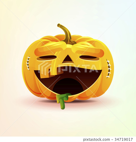 Jack-o-lantern, terrible facial expression smiley Jack-o-lantern, terrible facial expression smiley 34719017
