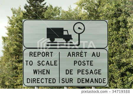 Sign Trucking Weigh Station scale report weight on 34719388