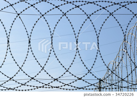 Barbed wire for refugees Barbed wire for refugees 34720226