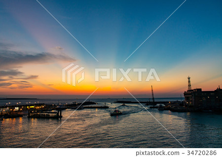 Taiwan, freshwater, fisherman's wharf, lusciousness, evening glow, fainter, white cloud, landscape Taiwan, freshwater, fisherman's wharf, lusciousness, evening glow, fainter, white cloud, landscape 34720286