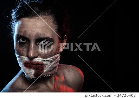 wounded bloody woman wounded bloody woman 34720408