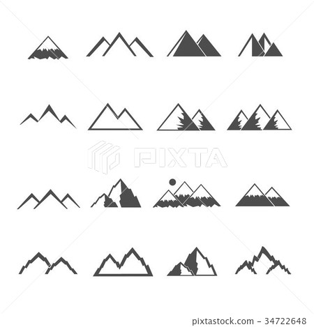mountain icons set vector mountain icons set vector 34722648