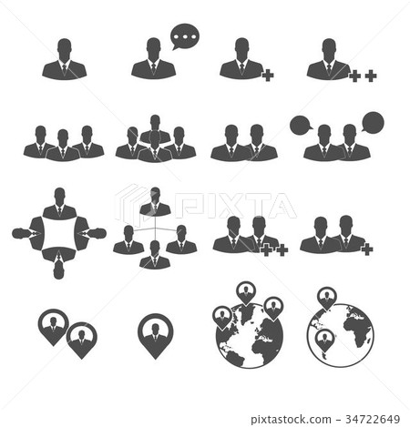 people icons set vector 34722649