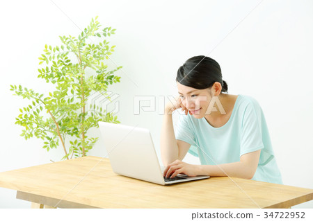 Middle Female Lifestyle Personal Computer Middle Female Lifestyle Personal Computer 34722952