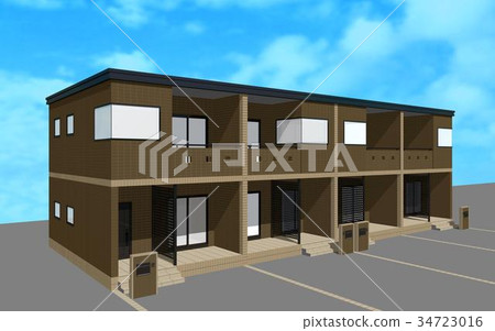 Blue sky and mansion 34723016