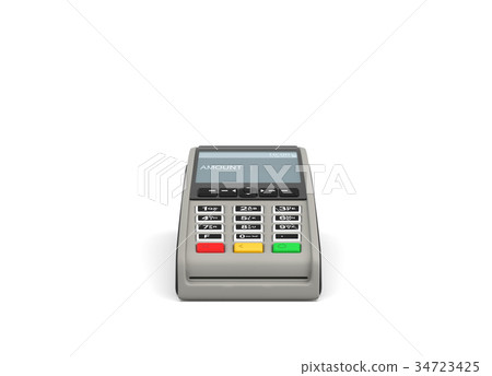 3d rendering of an empty card payment terminal in 34723425