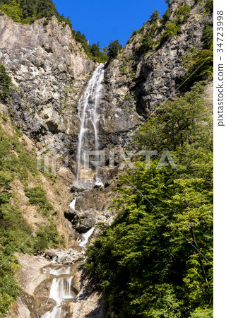 Hakusan Shirakawa-go White Road的福田瀑布 34723998