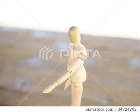 Left-handed wooden man model 34724702