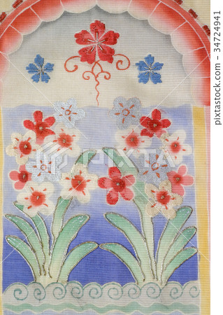Japanese pattern silk fabric dyeing old cloth Japanese Japanese style Japanese pattern silk fabric dyeing old cloth Japanese Japanese style 34724941