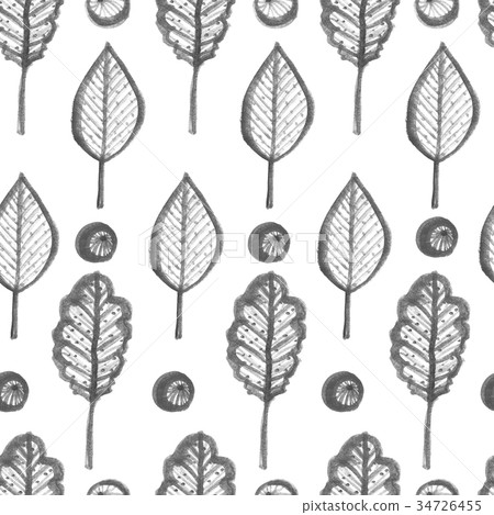Watercolor seamless pattern with autumn leaves Watercolor seamless pattern with autumn leaves 34726455