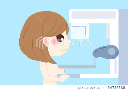 woman check her breast 34726586