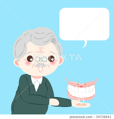 old man with denture 34726641