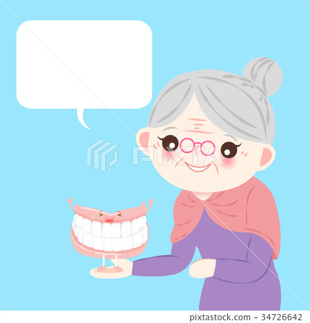 old woman with denture old woman with denture 34726642