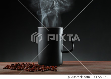 black cuf coffee beans black background black cuf coffee beans black background 34727139