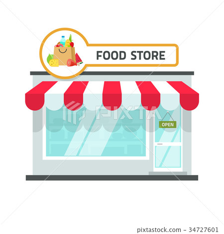 Food store building vector illustration, grocery Food store building vector illustration, grocery 34727601