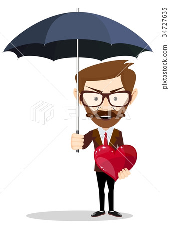 Man holding an umbrella, person protecting the Man holding an umbrella, person protecting the 34727635
