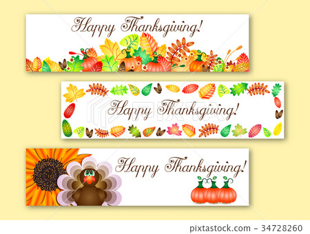 Greeting banners for Thanksgiving - Stock Illustration [34728260] - PIXTA