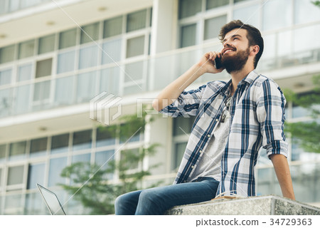 Sharing good news on the phone Sharing good news on the phone 34729363