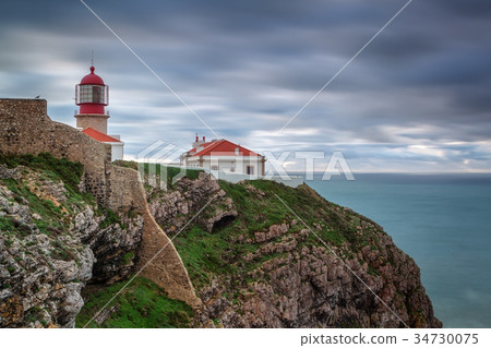 Lighthouse before storm Cabo Sao Vicente. Portugal 34730075