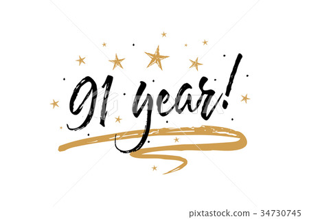 91 year card. Beautiful banner greeting scratched 91 year card. Beautiful banner greeting scratched 34730745