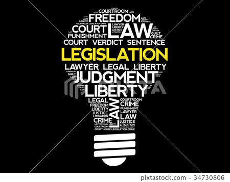 Legislation bulb word cloud collage Legislation bulb word cloud collage 34730806