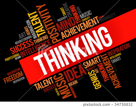Thinking word cloud collage Thinking word cloud collage 34730832