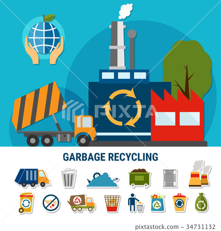 Rubbish Disposal Icon Set 34731132