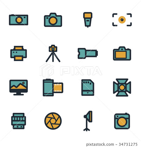 Vector flat camera icons set - Stock Illustration [34731275] - PIXTA
