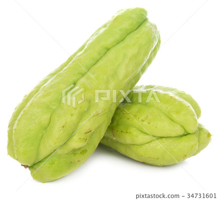 Chayote on white background Chayote on white background 34731601