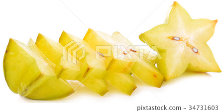 Star fruit Carambola isolated on white background Star fruit Carambola isolated on white background 34731603