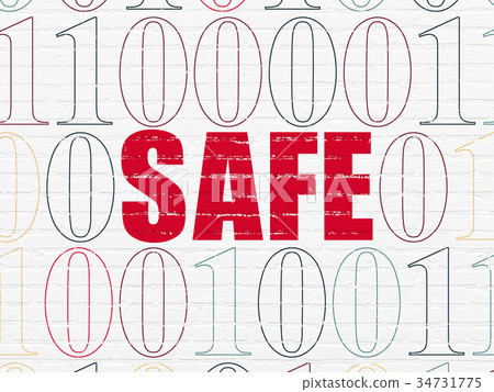 Privacy concept: Safe on wall background Privacy concept: Safe on wall background 34731775