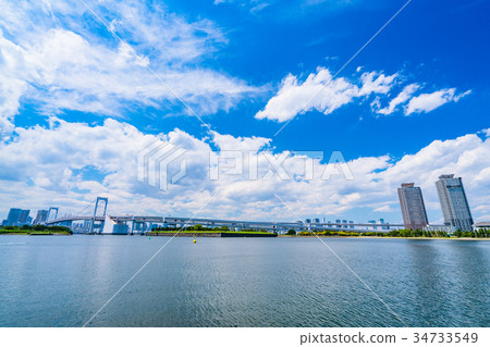 《Tokyo》 Scenery of Odaiba and summer sky 《Tokyo》 Scenery of Odaiba and summer sky 34733549
