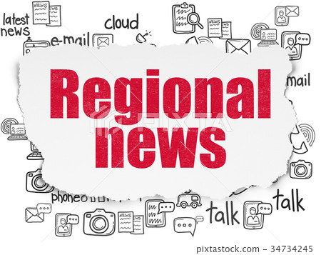 News concept: Regional News on Torn Paper 34734245
