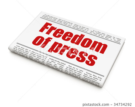 Politics concept: newspaper headline Freedom Of 34734292