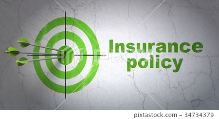 Insurance concept: target and Insurance Policy on 34734379