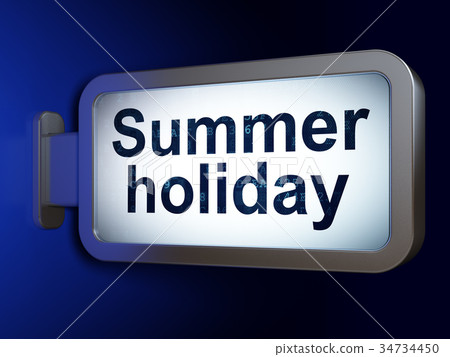 Vacation concept: Summer Holiday on billboard Vacation concept: Summer Holiday on billboard 34734450