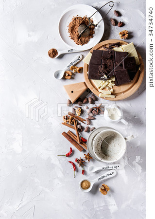 Ingredients for hot chocolate 34734740