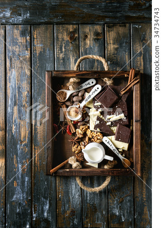 Ingredients for hot chocolate 34734743