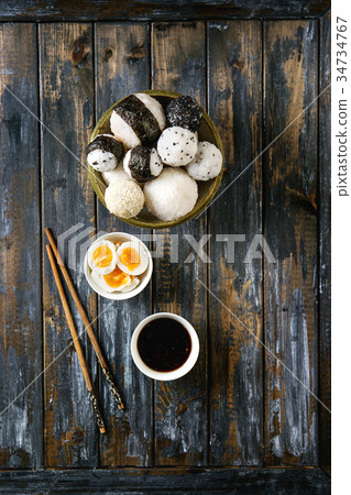 Rice balls and eggs Rice balls and eggs 34734767