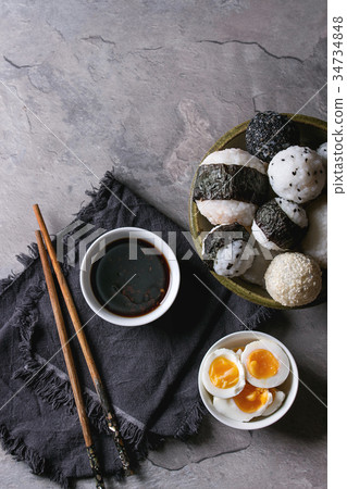 Rice balls and eggs Rice balls and eggs 34734848