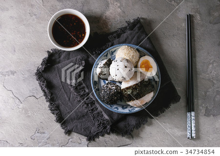 Rice balls and eggs Rice balls and eggs 34734854